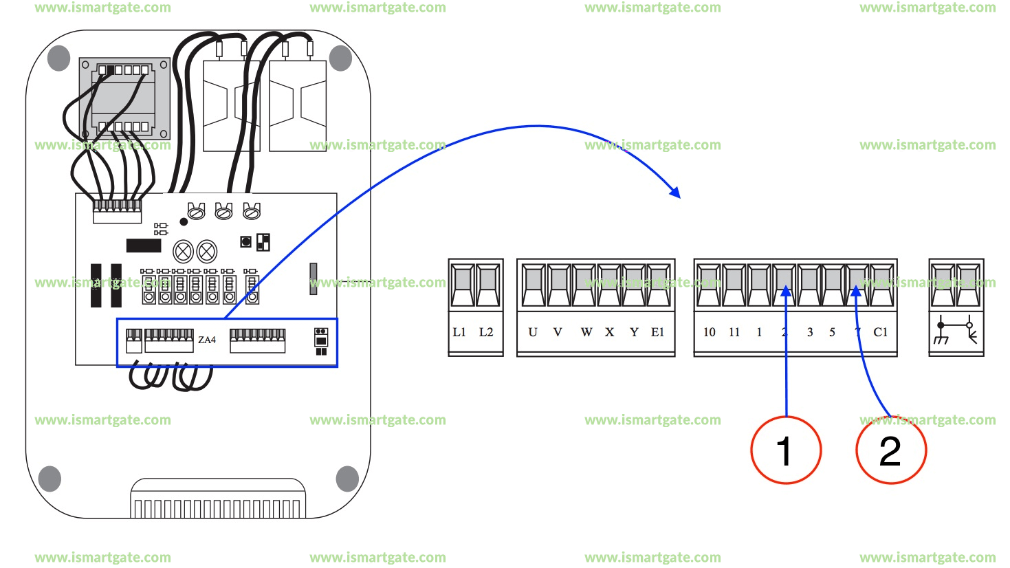 Wiring diagram for CAME KRONO 300